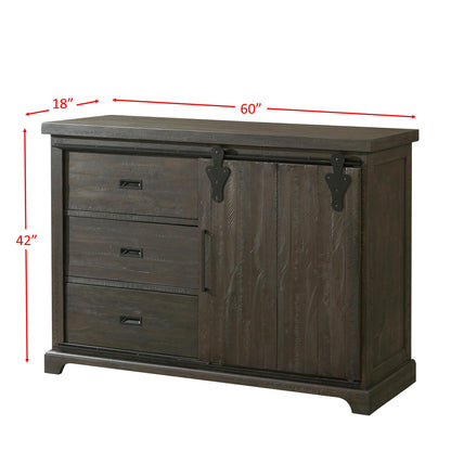 Elements International Stone DST101SV Server - Smokey Walnut - American Furniture of Slidell