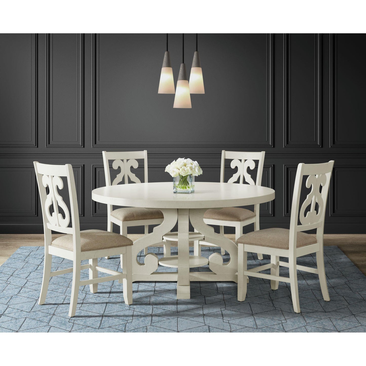 Elements International Stone DST780DT Round Dining Table - American Furniture of Slidell
