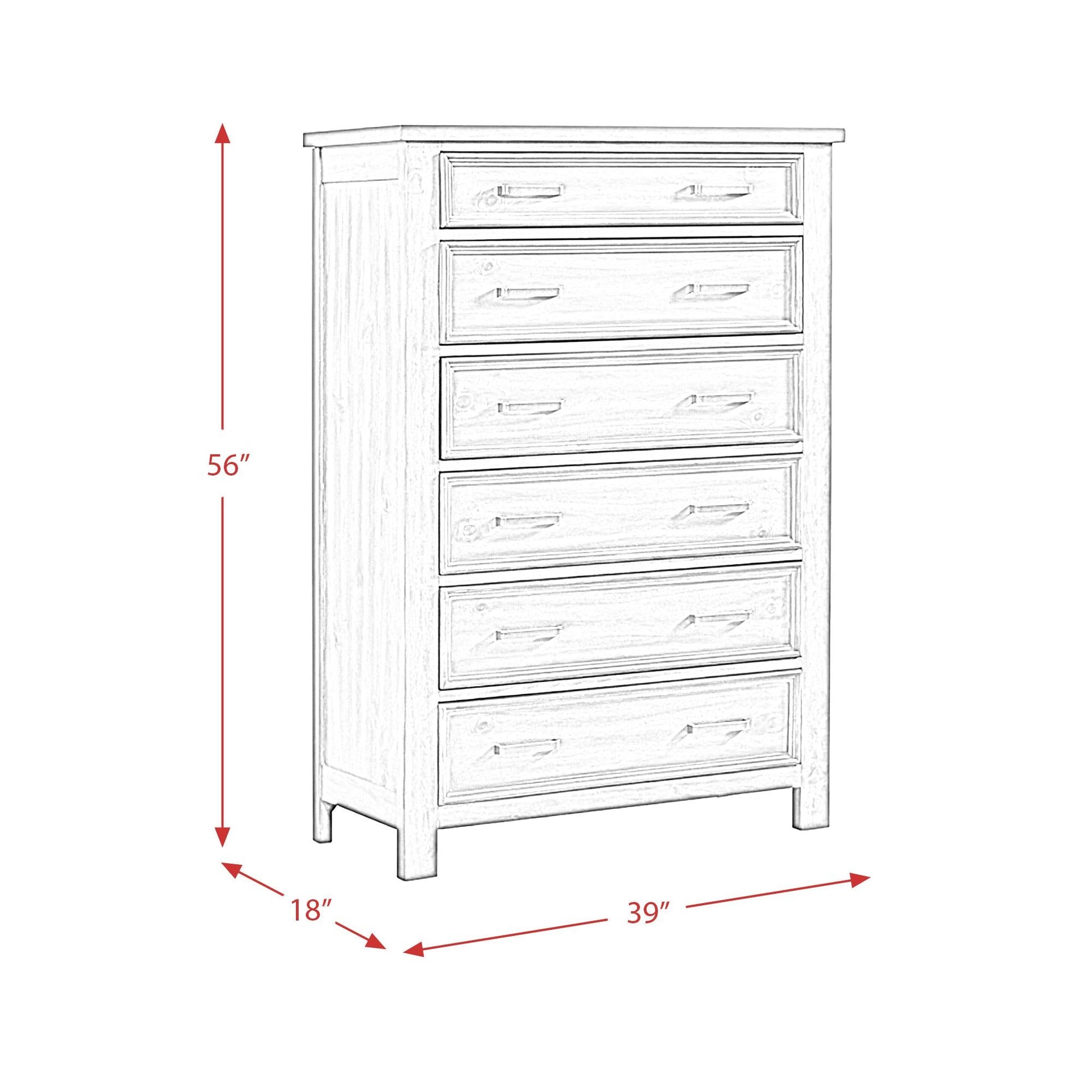 Elements International Sullivan SV300CH 6 - Drawer Chest - American Furniture of Slidell
