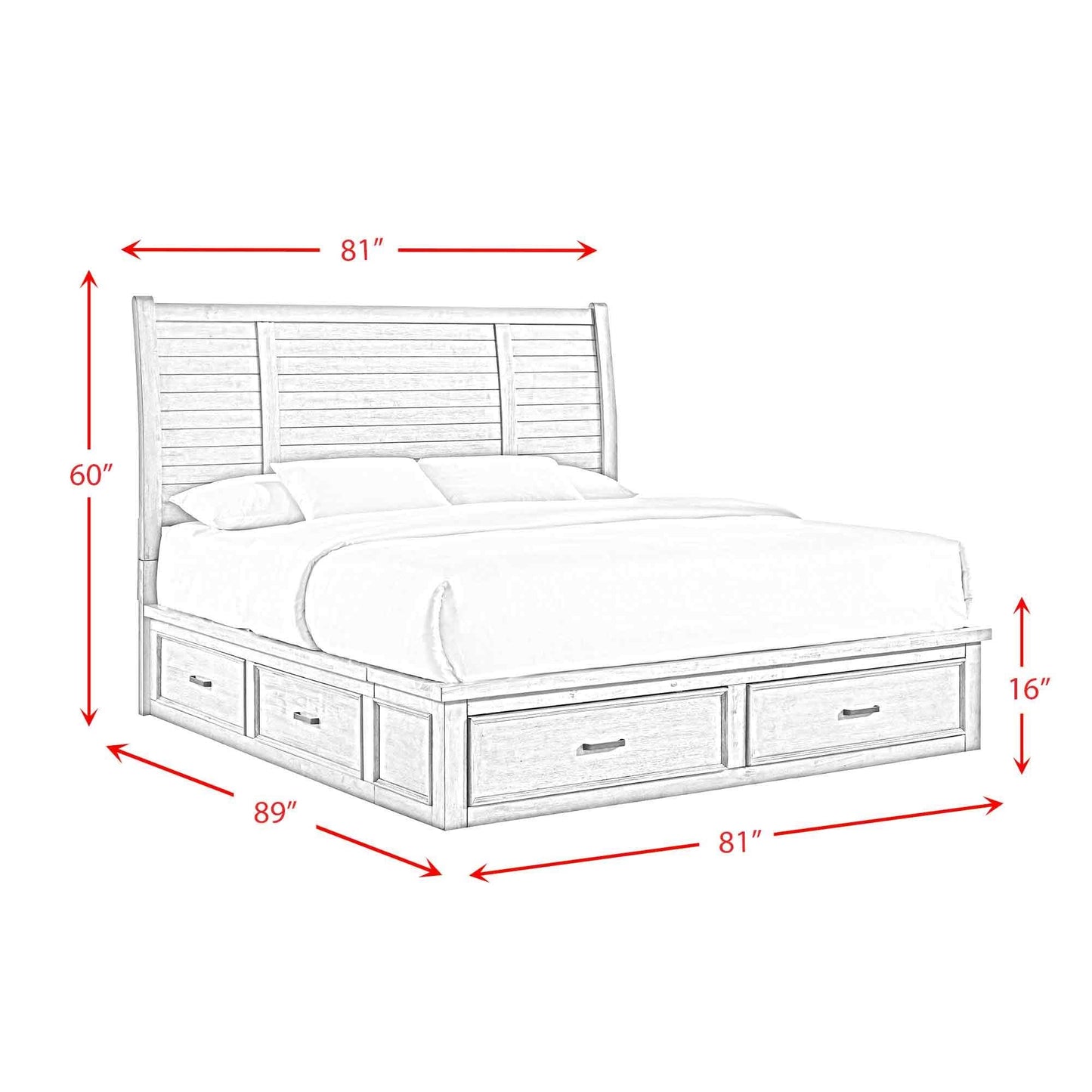 Elements International Sullivan SV300KB King Storage Bed - American Furniture of Slidell