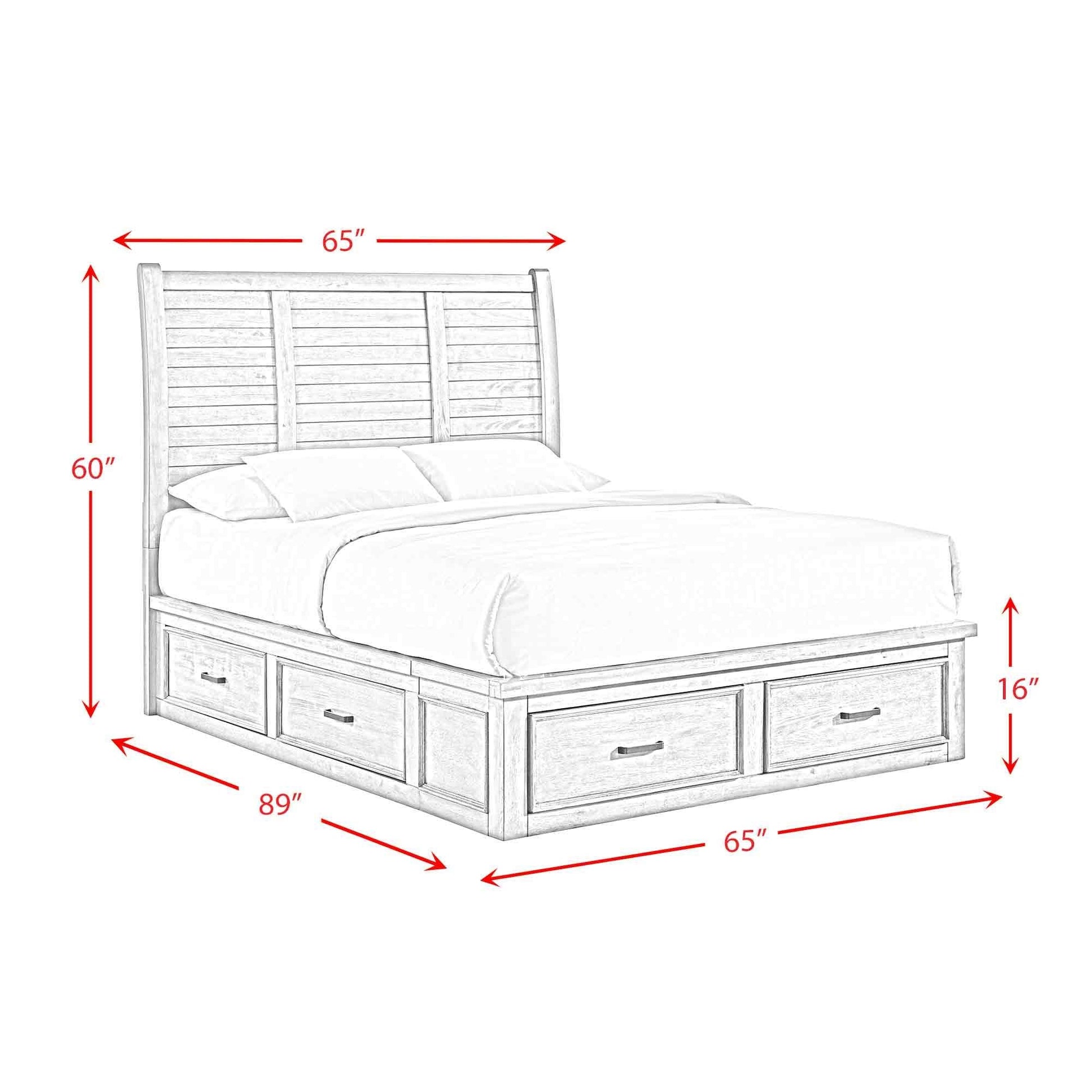 Elements International Sullivan SV300QB Queen Storage Bed - American Furniture of Slidell