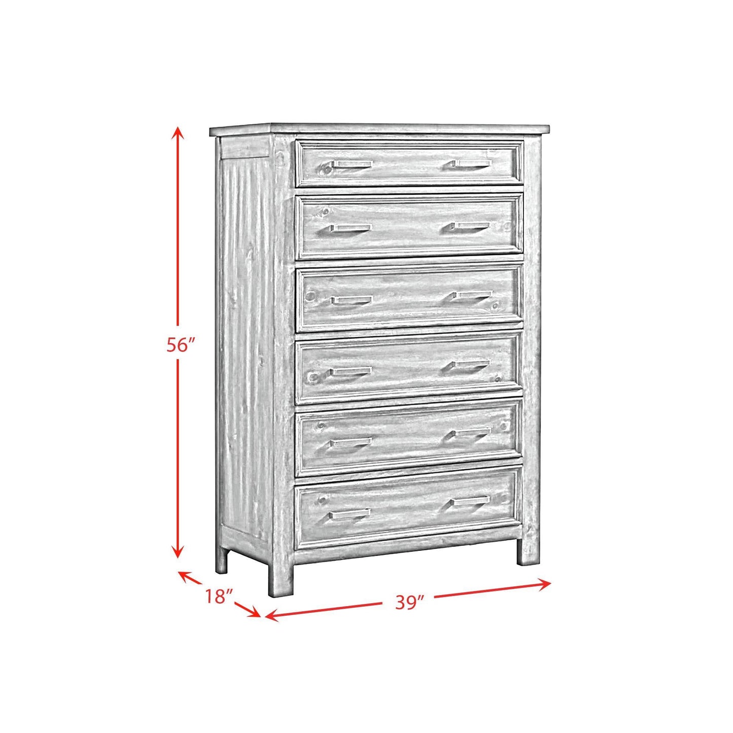 Elements International Sullivan SV600CH 6 - Drawer Chest - American Furniture of Slidell