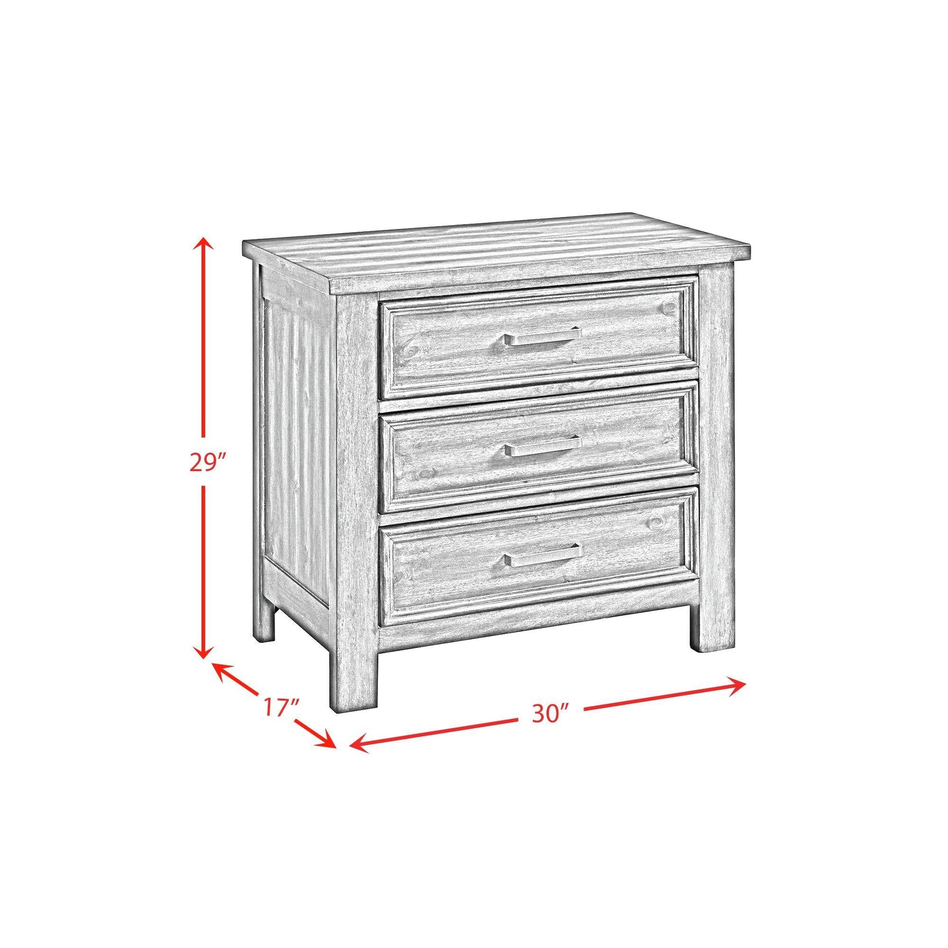 Elements International Sullivan SV600NS 3 - Drawer Nightstand - American Furniture of Slidell