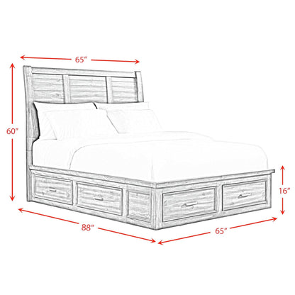 Elements International Sullivan SV600QB Queen Storage Bed - American Furniture of Slidell