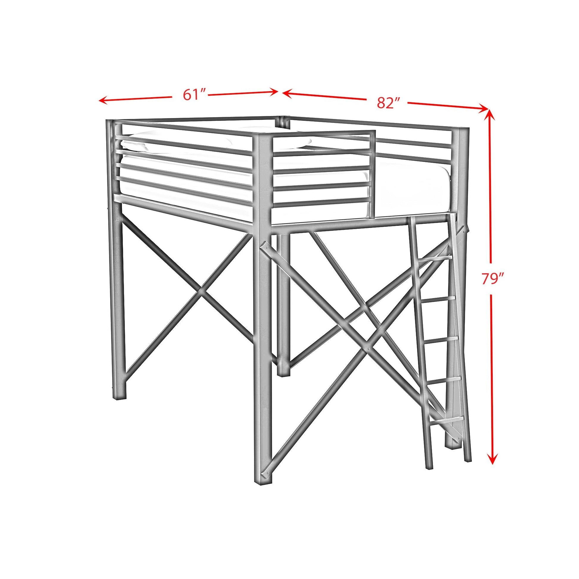Elements International Talia Y - 14090 - 7 - FBK Full Loft Bunk And Ladder - American Furniture of Slidell
