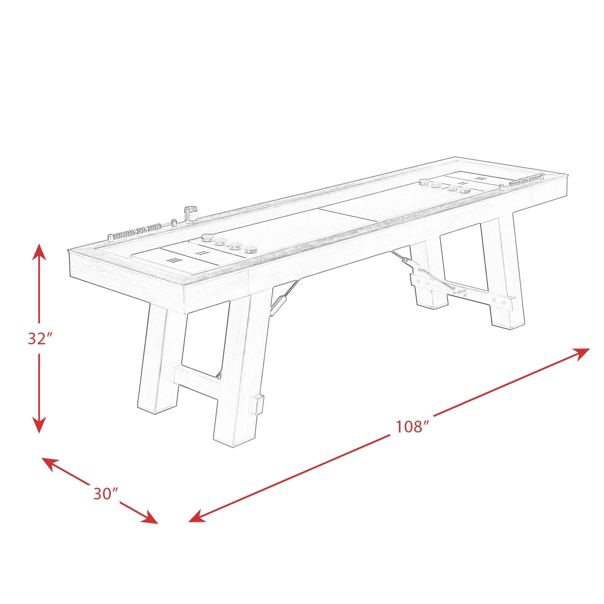 Elements International Titus CTT100ST Shuffleboard Table - American Furniture of Slidell