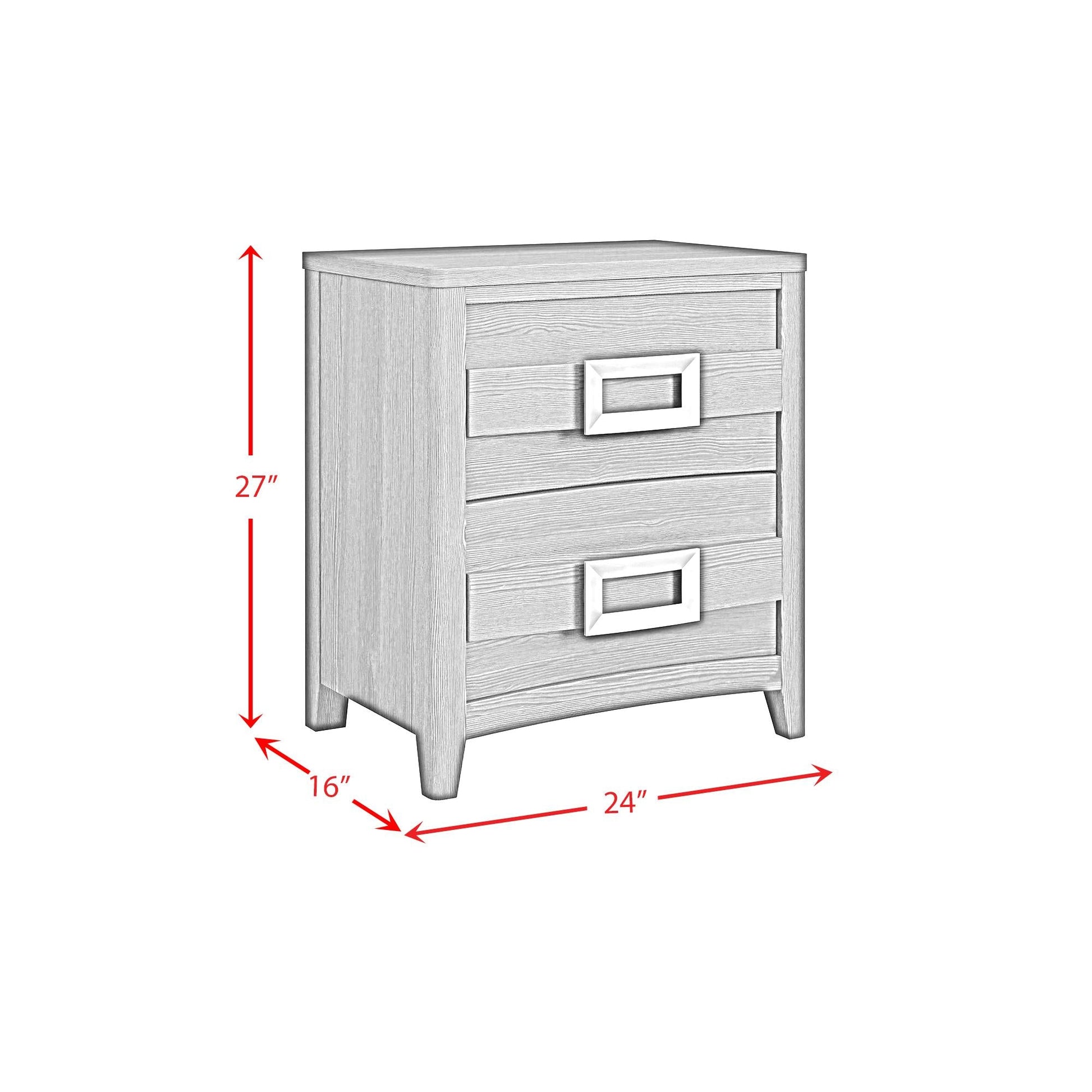 Elements International Tobias B - 15990 - 7 - NS 2 - Drawer Nightstand - American Furniture of Slidell