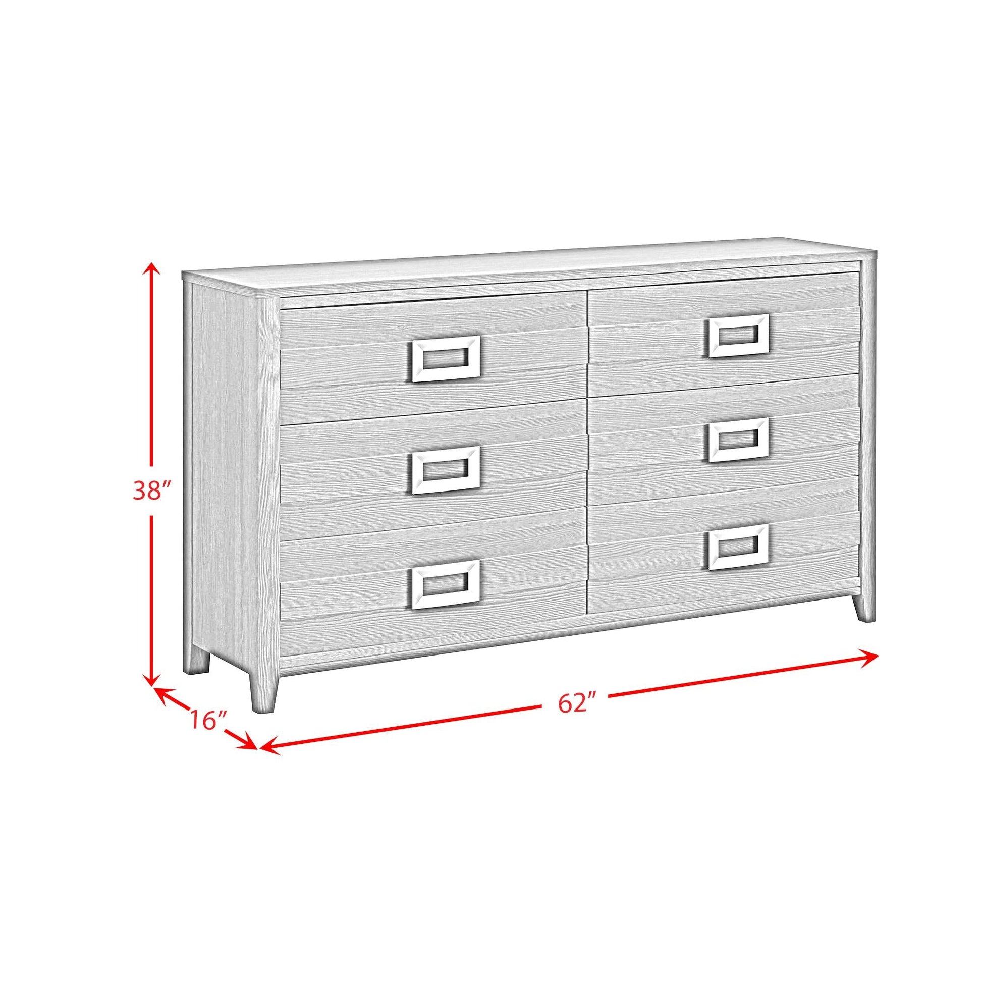 Elements International Tobias B - 15990 - 8 - DR 6 - Drawer Dresser - American Furniture of Slidell