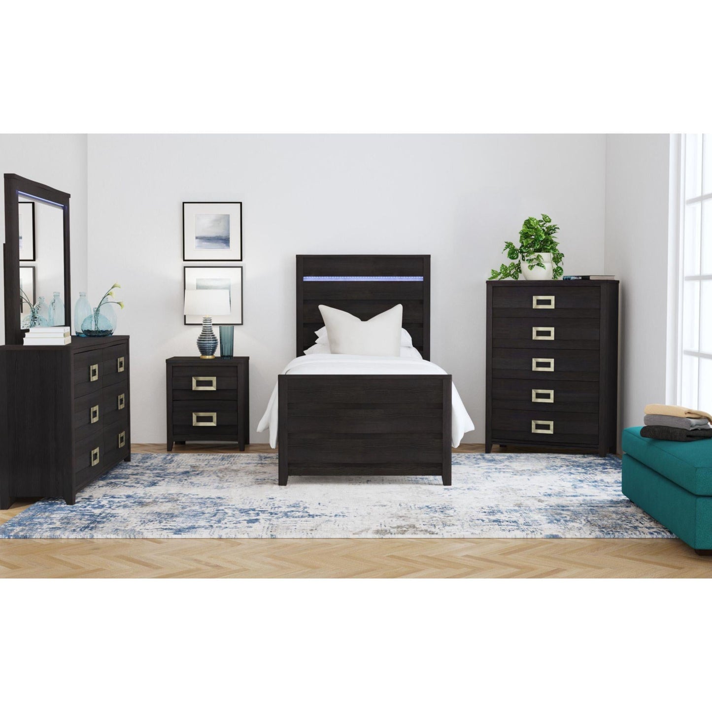 Elements International Tobias B - 15990 - 8 - TBL Twin Bed - American Furniture of Slidell