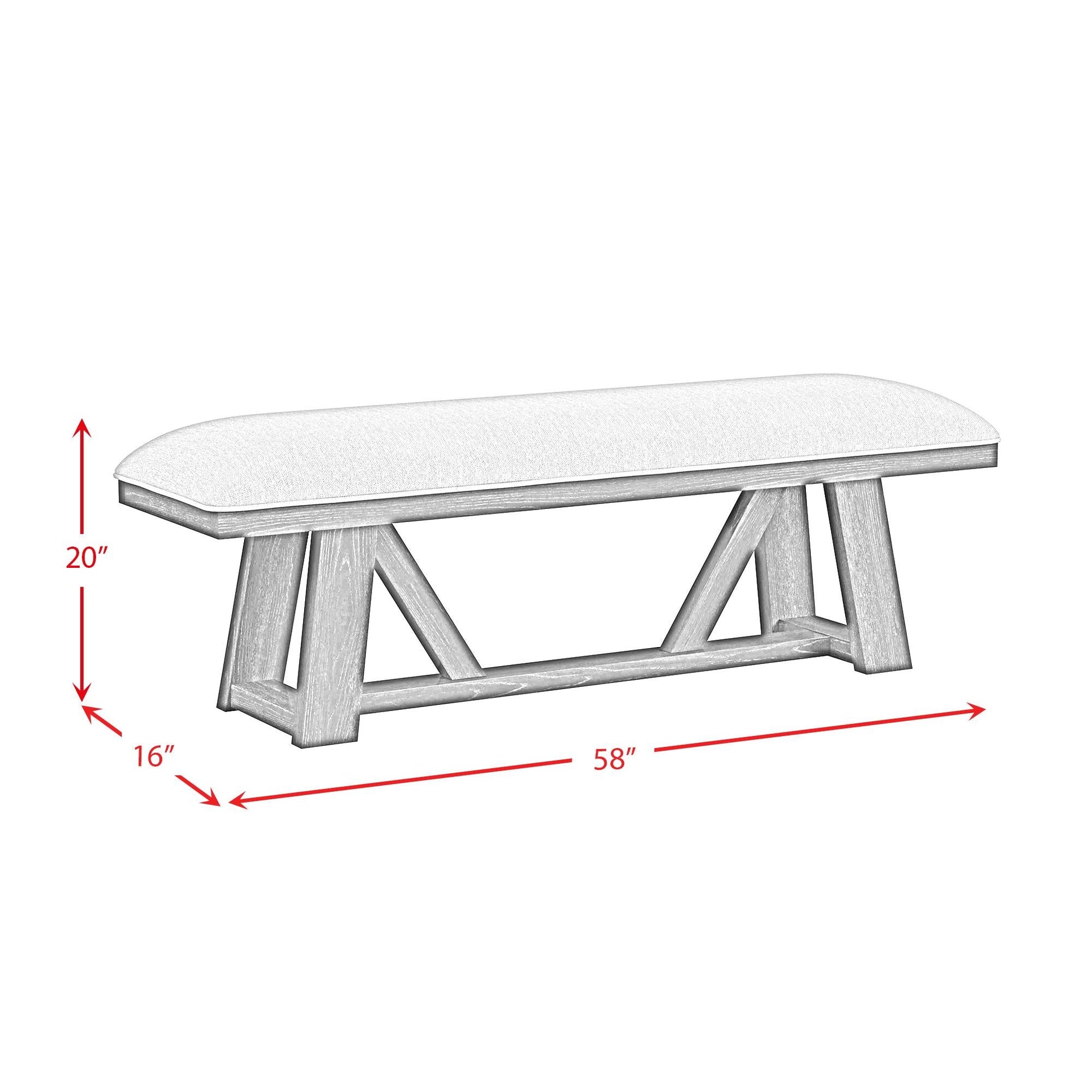 Elements International Transcend D - 12980 - 3 - BN Dining Bench - American Furniture of Slidell