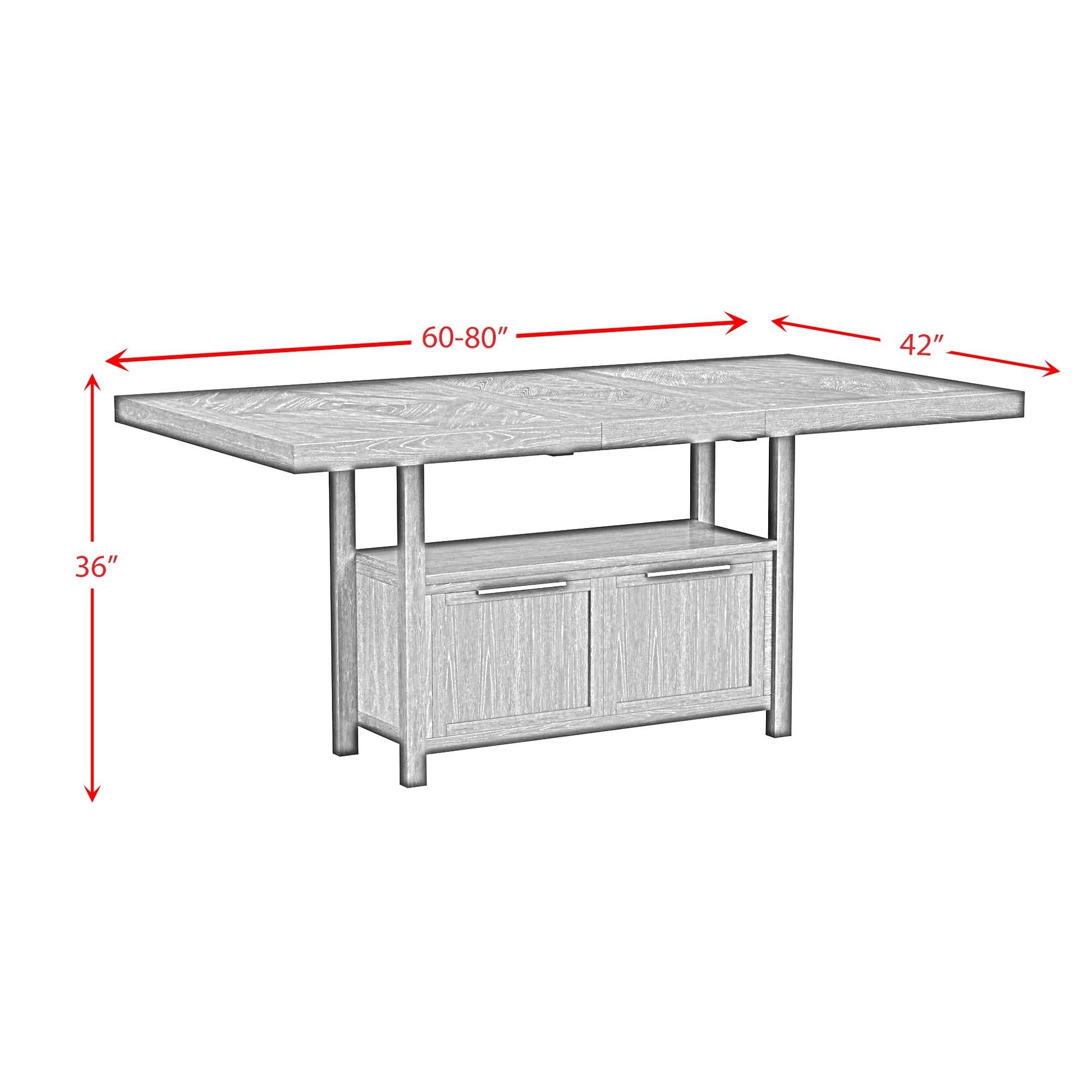 Elements International Transcend D - 12980 - 3 - CT Counter Table - American Furniture of Slidell