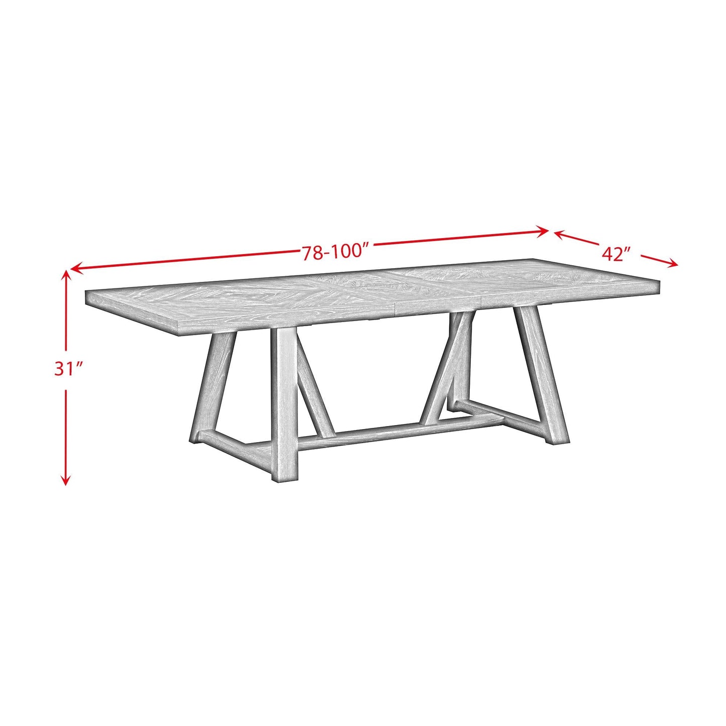 Elements International Transcend D - 12980 - 3 - DT Dining Table - American Furniture of Slidell