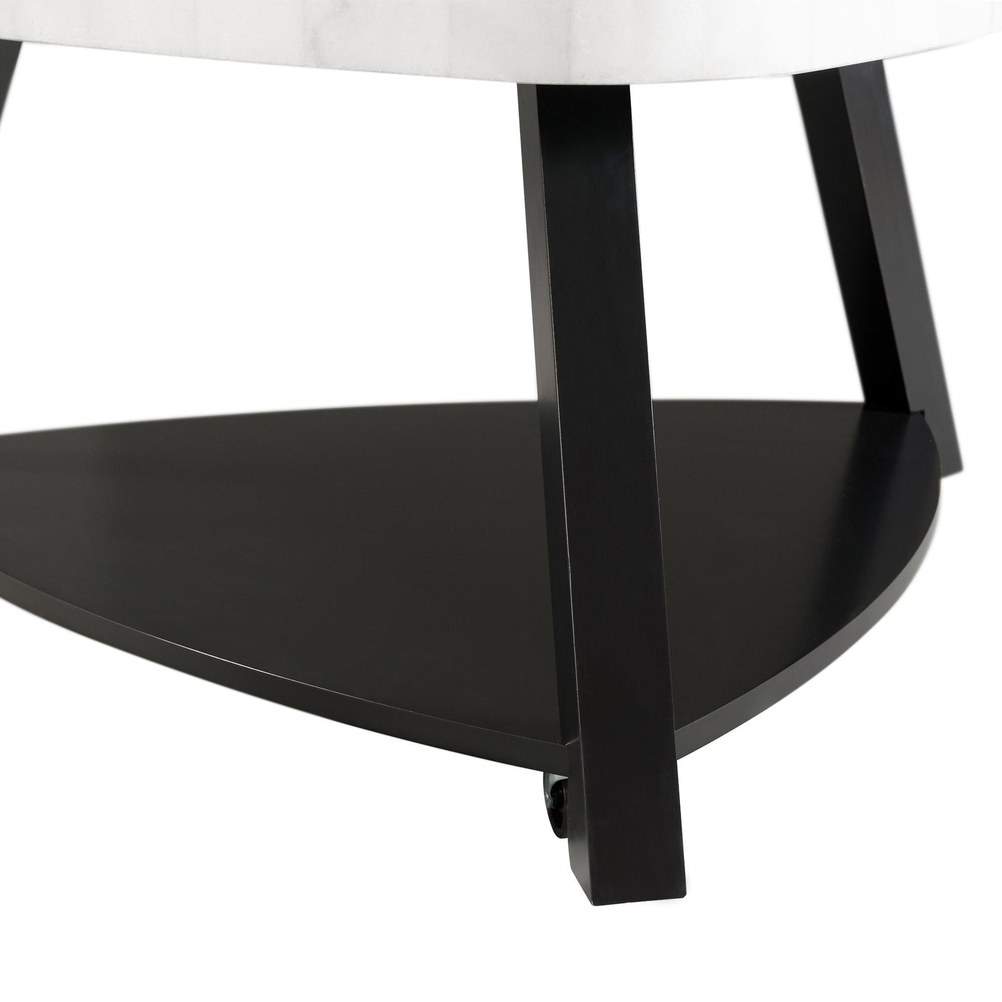 Elements International Trinity CTN100CT White Marble Top Coffee Table - American Furniture of Slidell