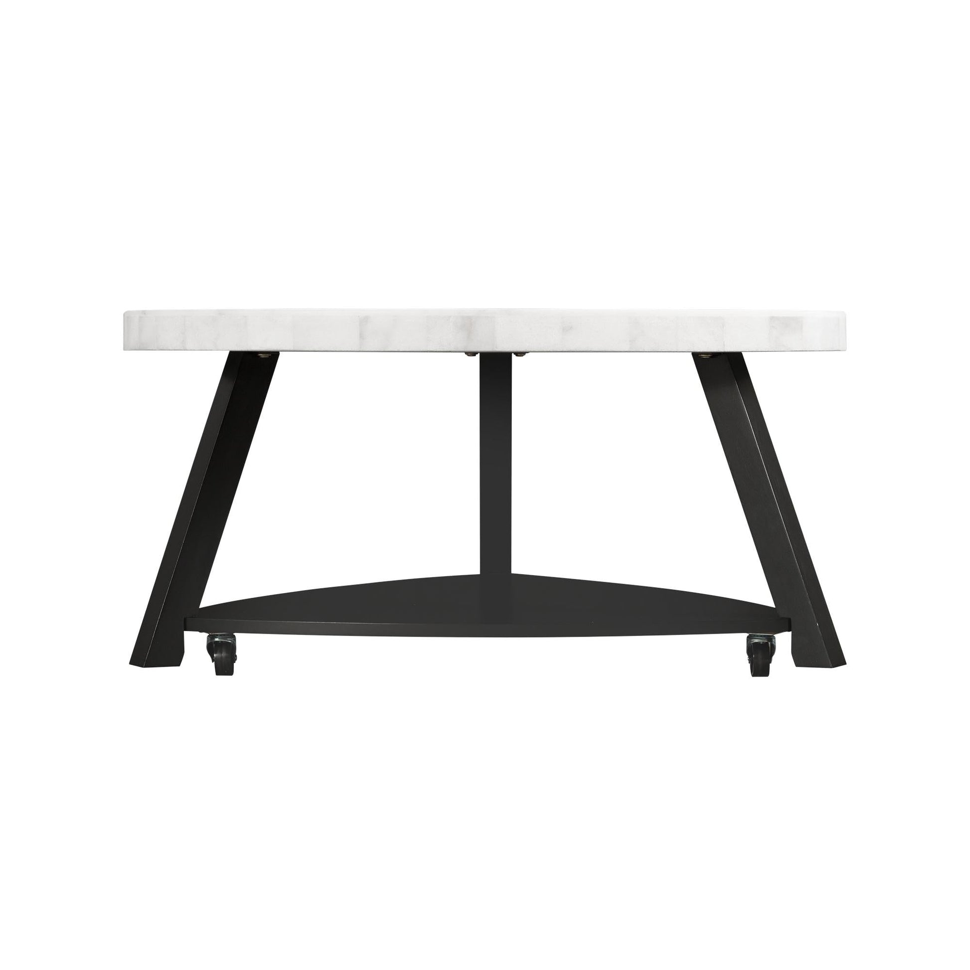 Elements International Trinity CTN100CT White Marble Top Coffee Table - American Furniture of Slidell