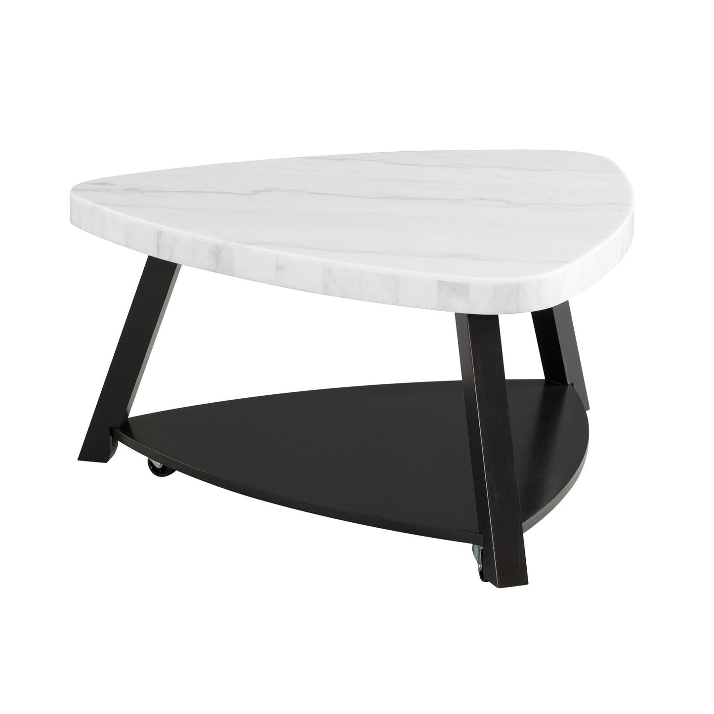 Elements International Trinity CTN100CT White Marble Top Coffee Table - American Furniture of Slidell