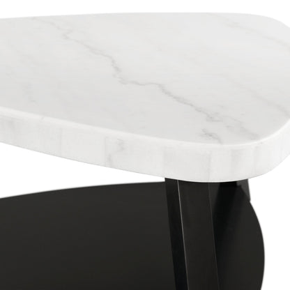 Elements International Trinity CTN100CT White Marble Top Coffee Table - American Furniture of Slidell