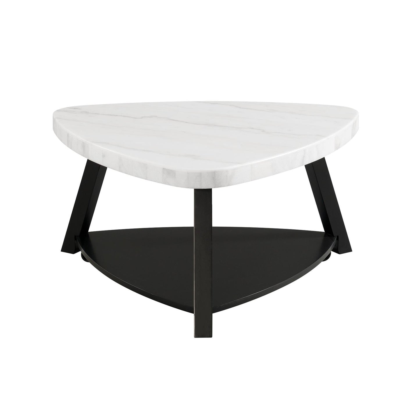 Elements International Trinity CTN100CT White Marble Top Coffee Table - American Furniture of Slidell