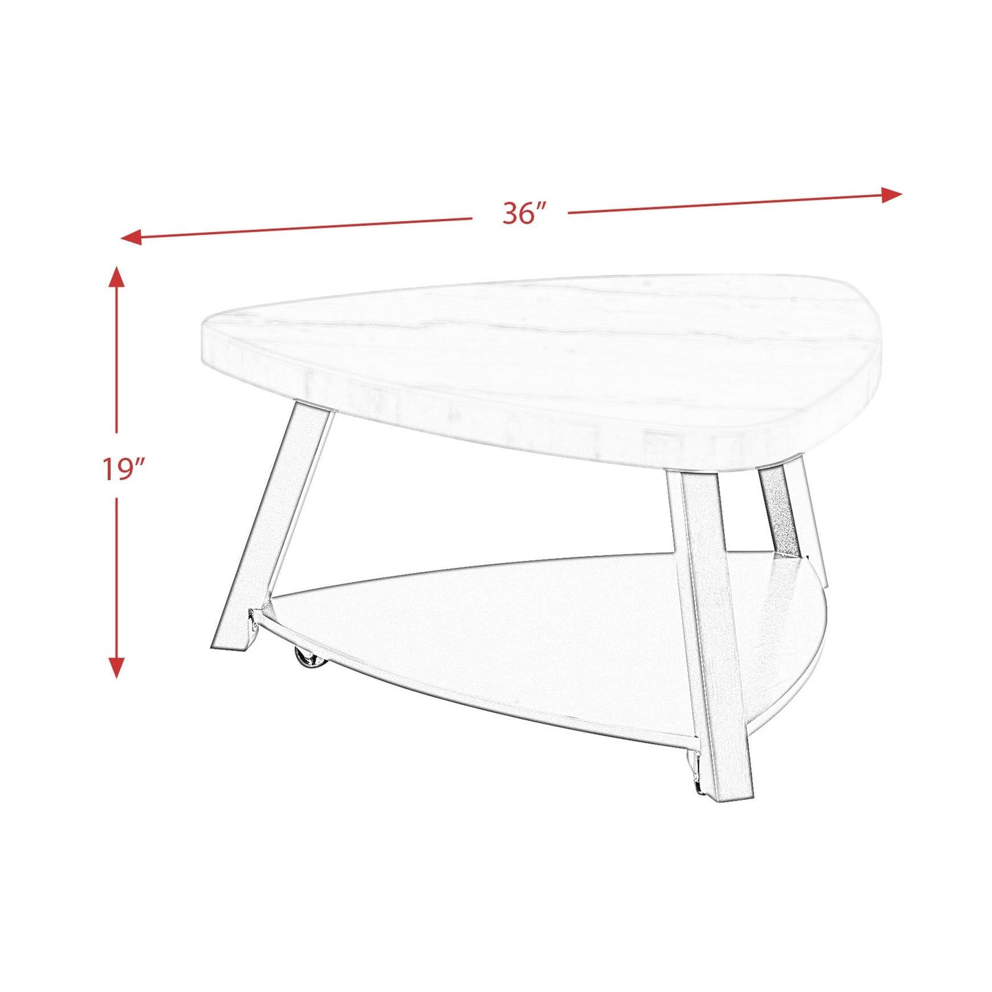 Elements International Trinity CTN100CT White Marble Top Coffee Table - American Furniture of Slidell