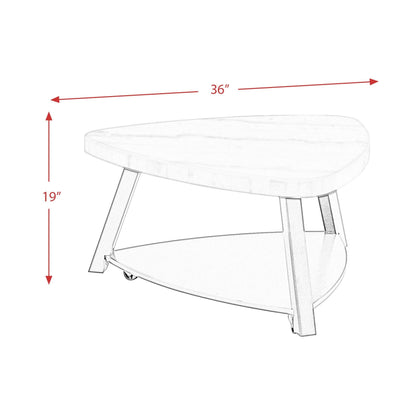 Elements International Trinity CTN100CT White Marble Top Coffee Table - American Furniture of Slidell