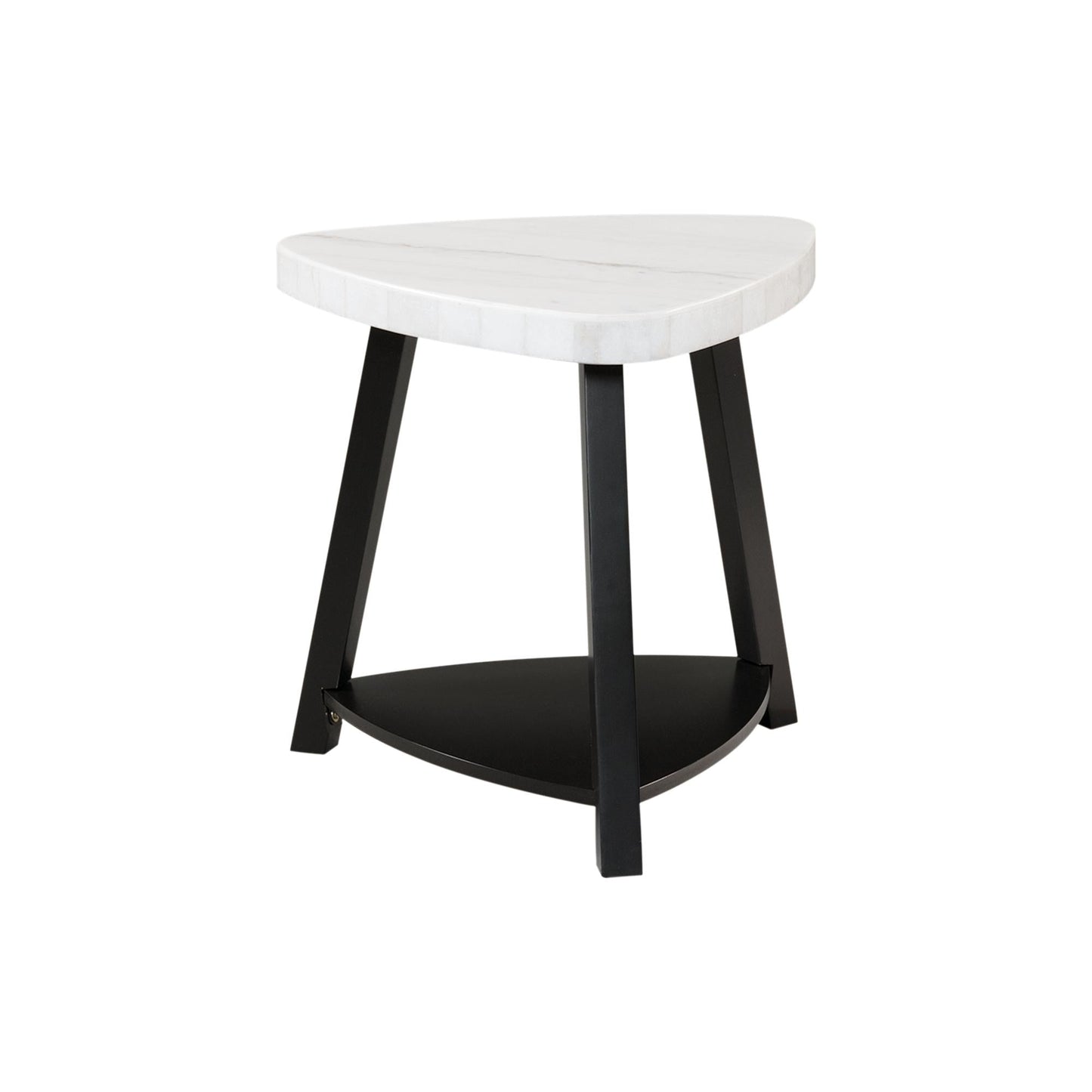 Elements International Trinity CTN100ET White Marble Top End Table - American Furniture of Slidell