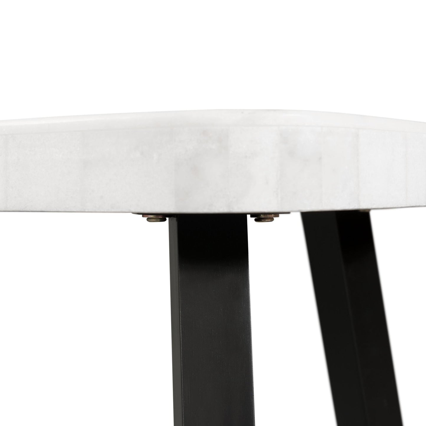 Elements International Trinity CTN100ET White Marble Top End Table - American Furniture of Slidell