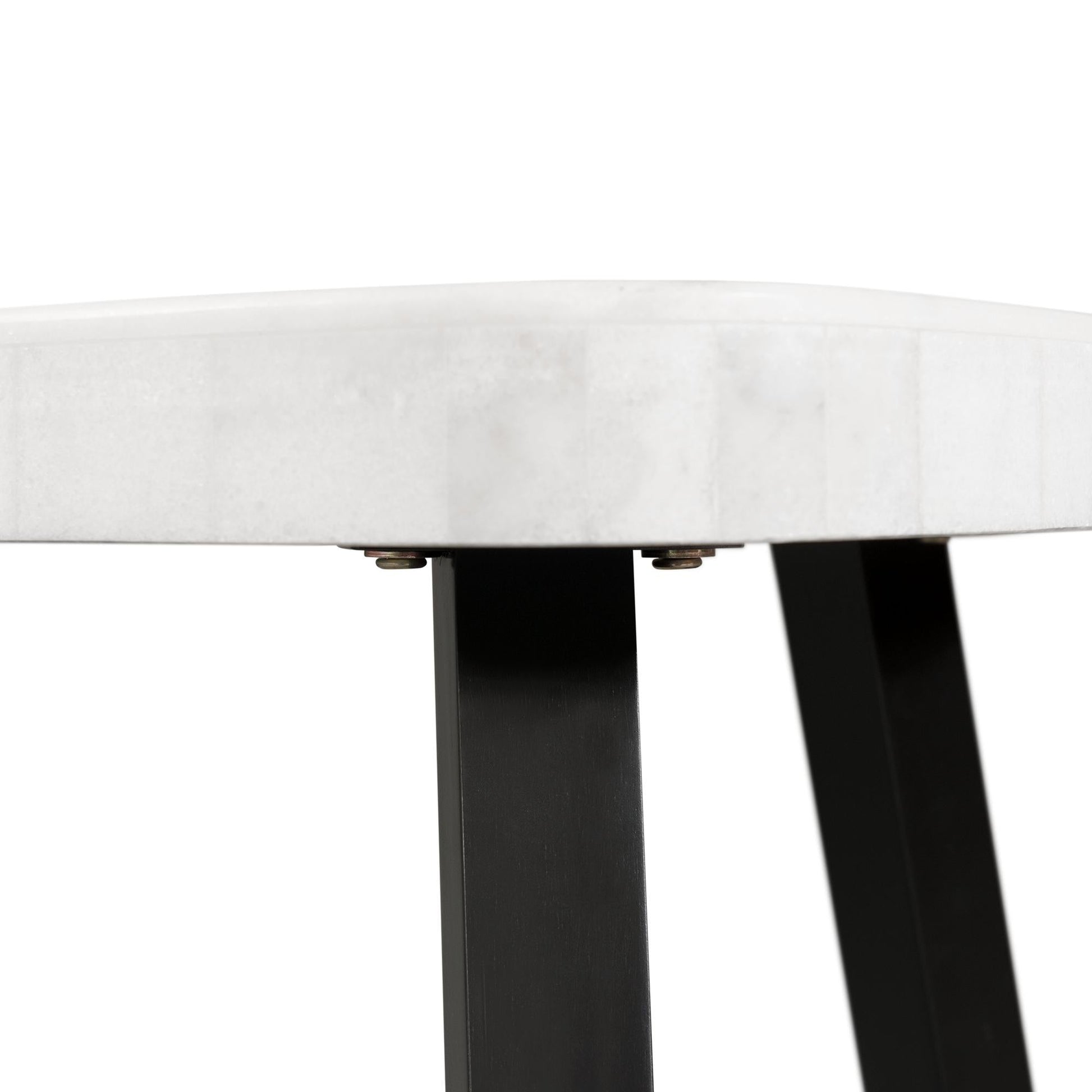Elements International Trinity CTN100ET White Marble Top End Table - American Furniture of Slidell