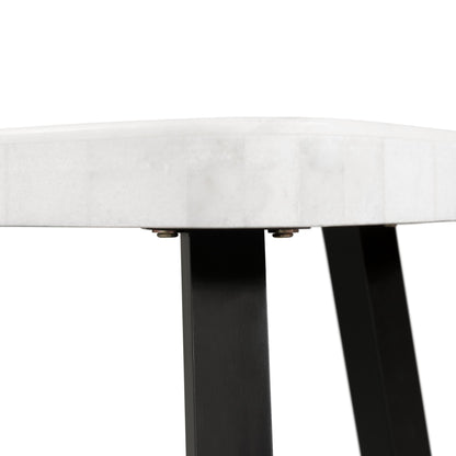 Elements International Trinity CTN100ET White Marble Top End Table - American Furniture of Slidell