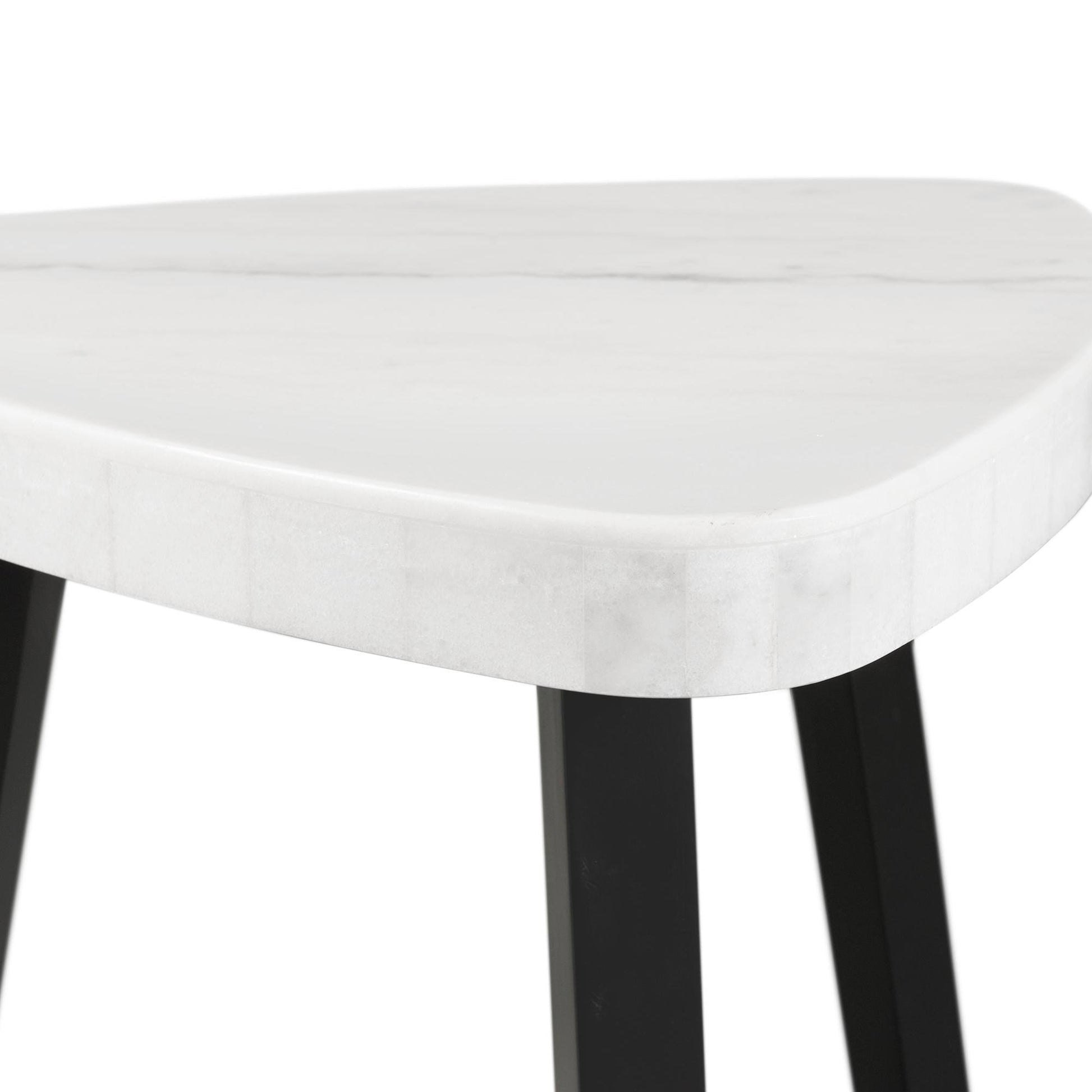 Elements International Trinity CTN100ET White Marble Top End Table - American Furniture of Slidell