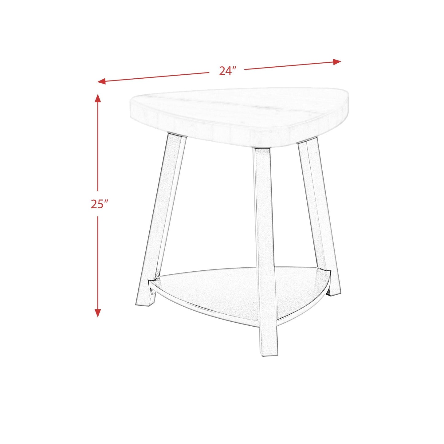 Elements International Trinity CTN100ET White Marble Top End Table - American Furniture of Slidell