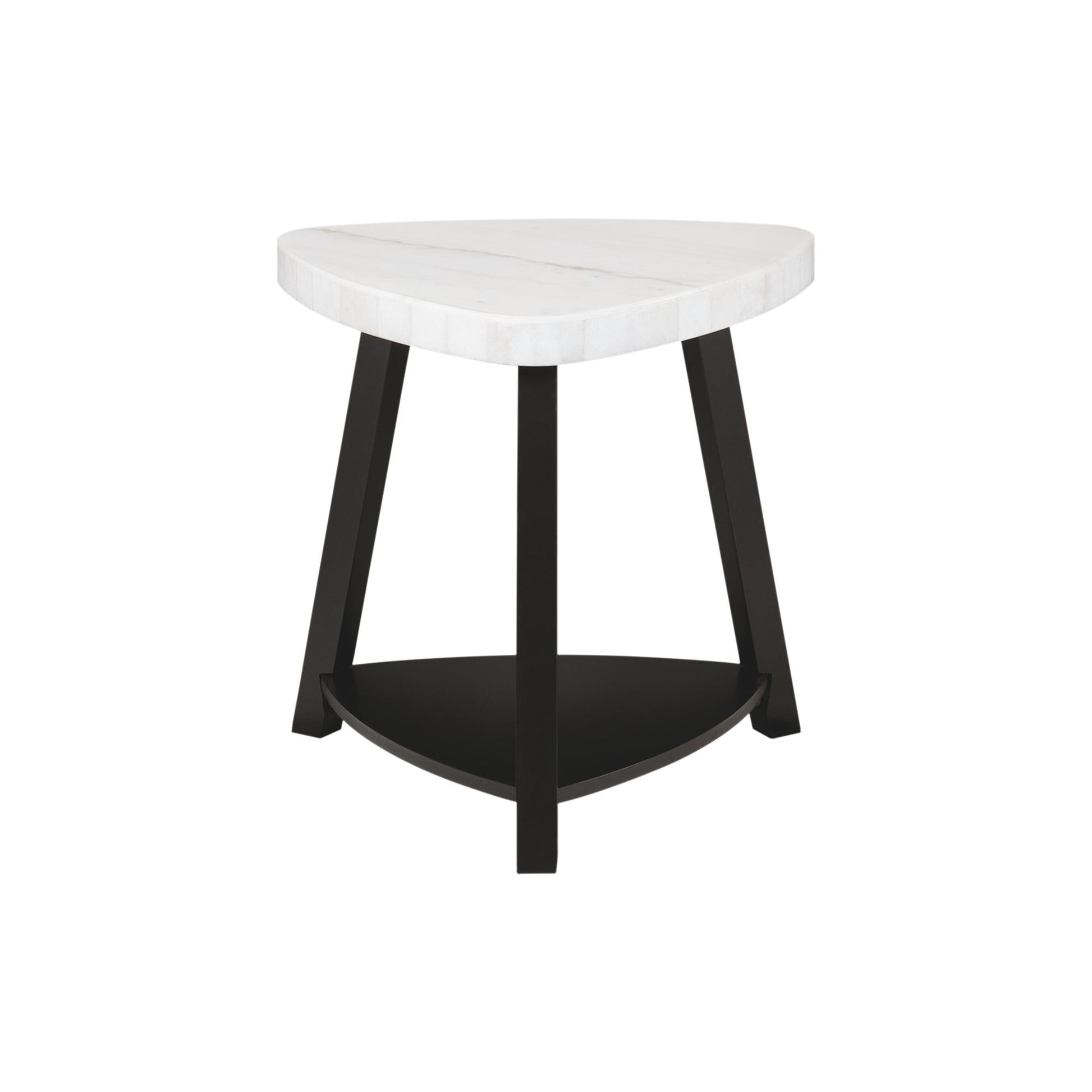 Elements International Trinity CTN100ET White Marble Top End Table - American Furniture of Slidell