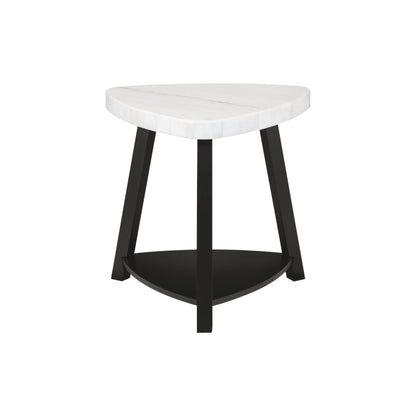 Elements International Trinity CTN100ET White Marble Top End Table - American Furniture of Slidell