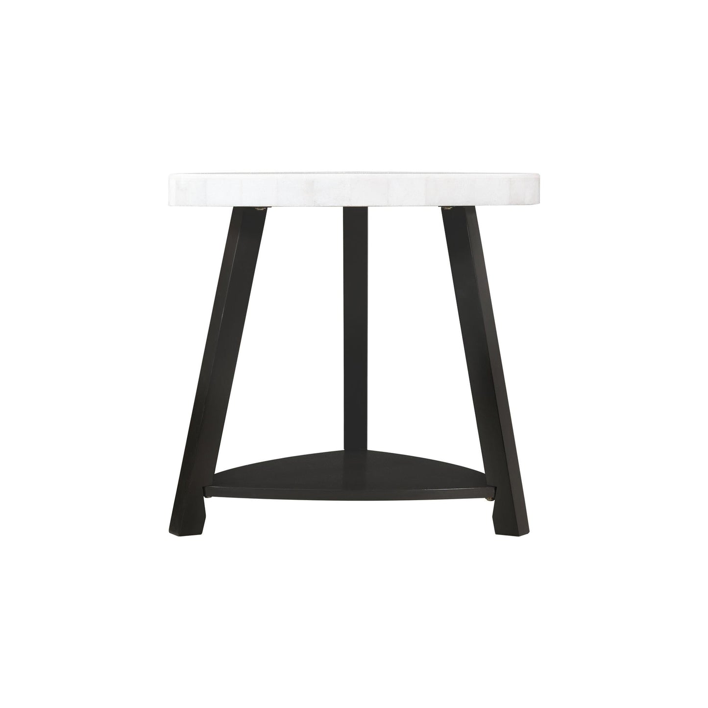 Elements International Trinity CTN100ET White Marble Top End Table - American Furniture of Slidell