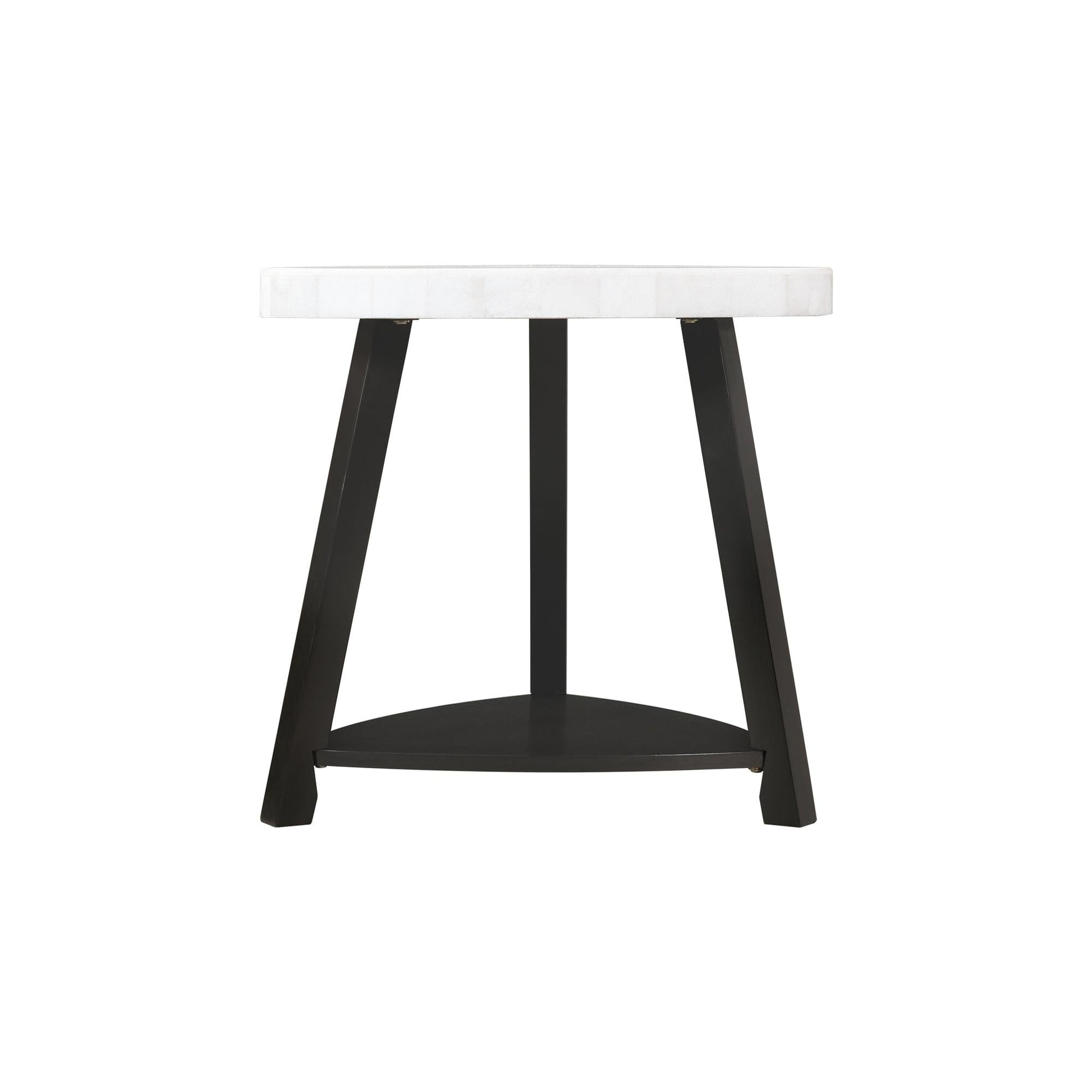 Elements International Trinity CTN100ET White Marble Top End Table - American Furniture of Slidell