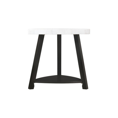 Elements International Trinity CTN100ET White Marble Top End Table - American Furniture of Slidell