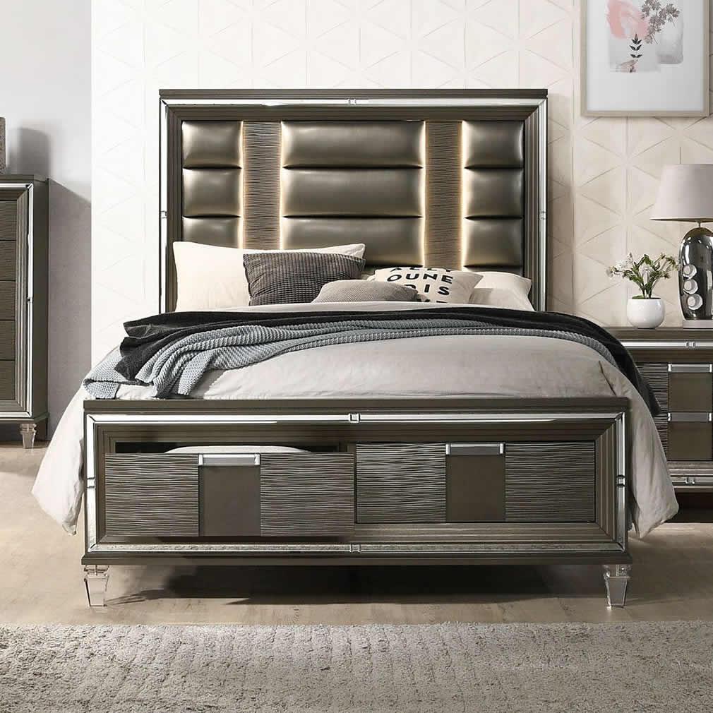 Elements International Twenty Nine Queen Platform Bed with Storage TN600QB - American Furniture of Slidell
