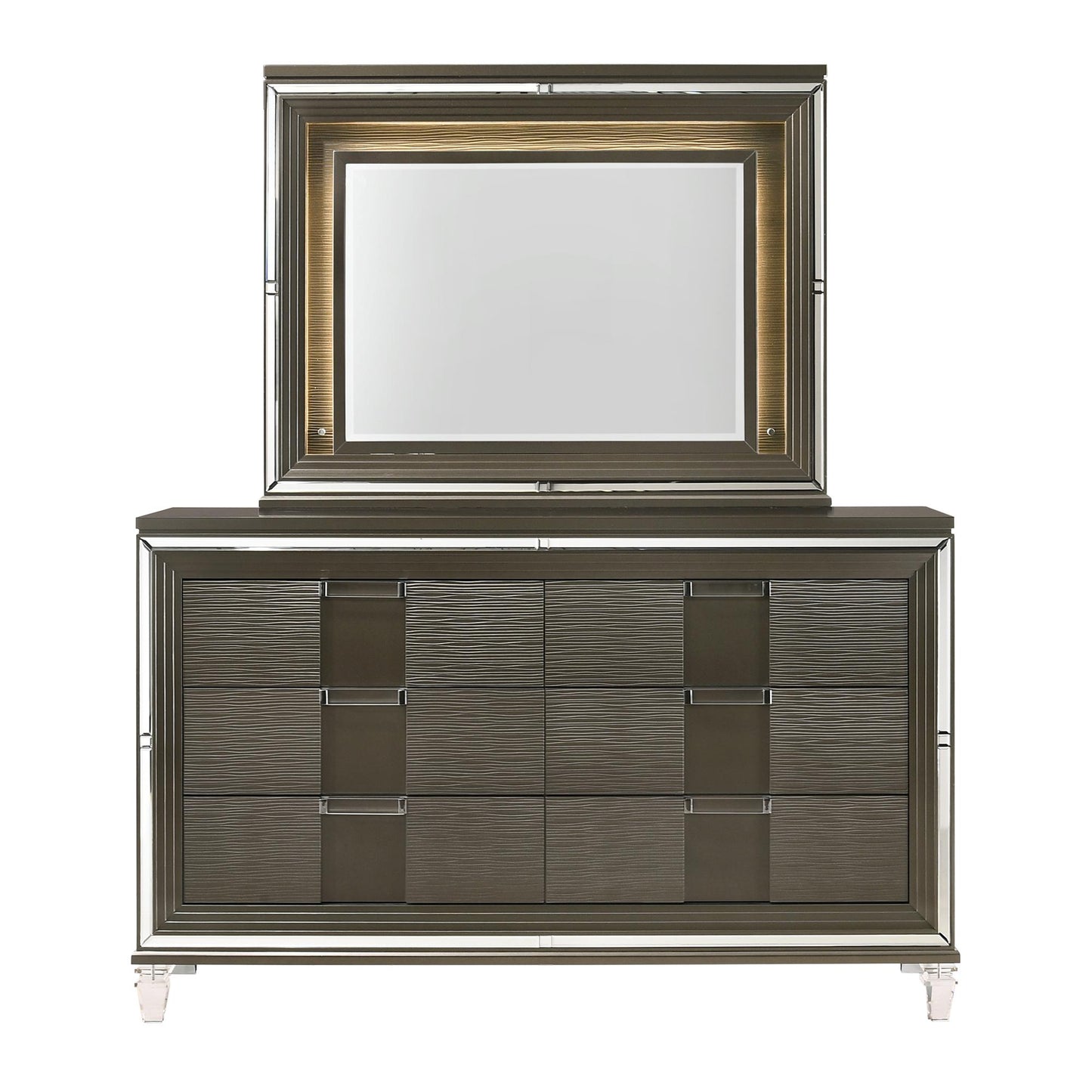 Elements International Twenty Nine TN600DRMR Dresser w/ Mood Lighting Mirror - American Furniture of Slidell