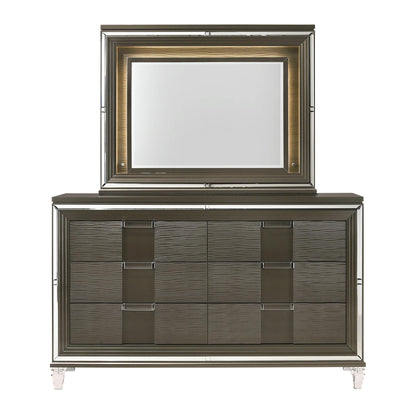 Elements International Twenty Nine TN600DRMR Dresser w/ Mood Lighting Mirror - American Furniture of Slidell