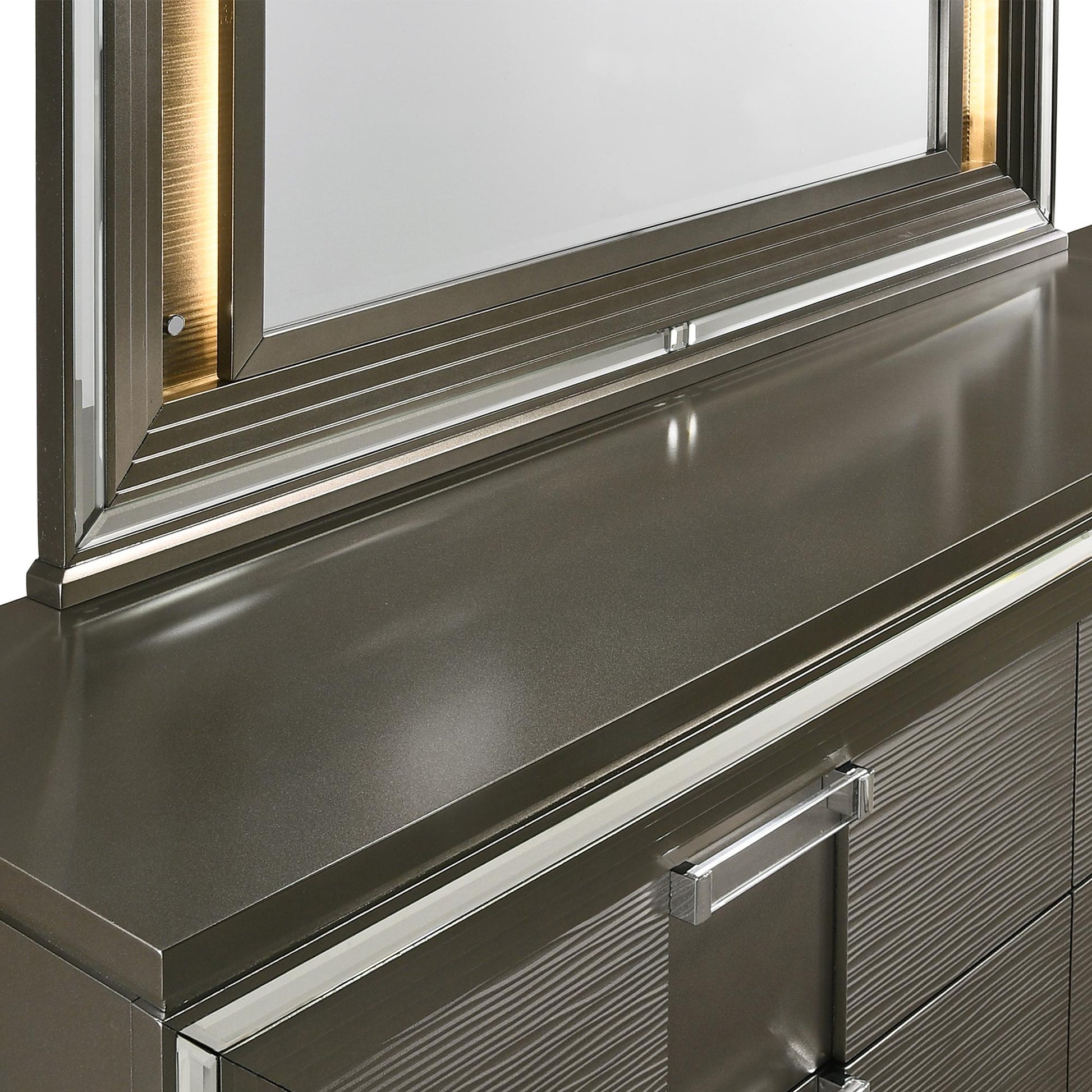 Elements International Twenty Nine TN600DRMR Dresser w/ Mood Lighting Mirror - American Furniture of Slidell