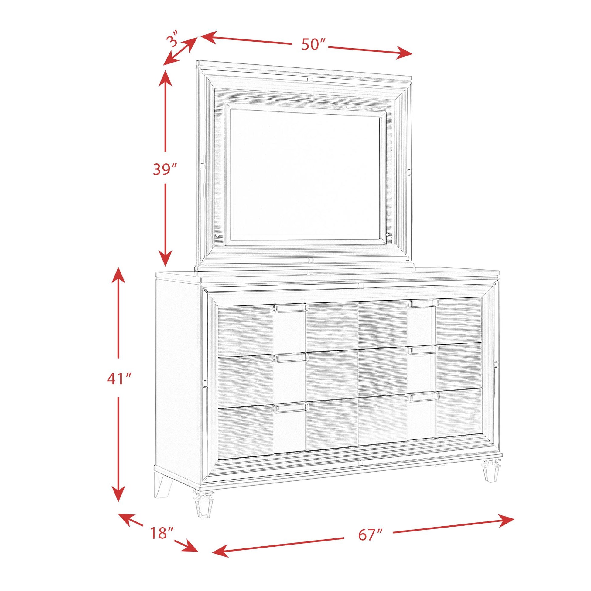 Elements International Twenty Nine TN600DRMR Dresser w/ Mood Lighting Mirror - American Furniture of Slidell