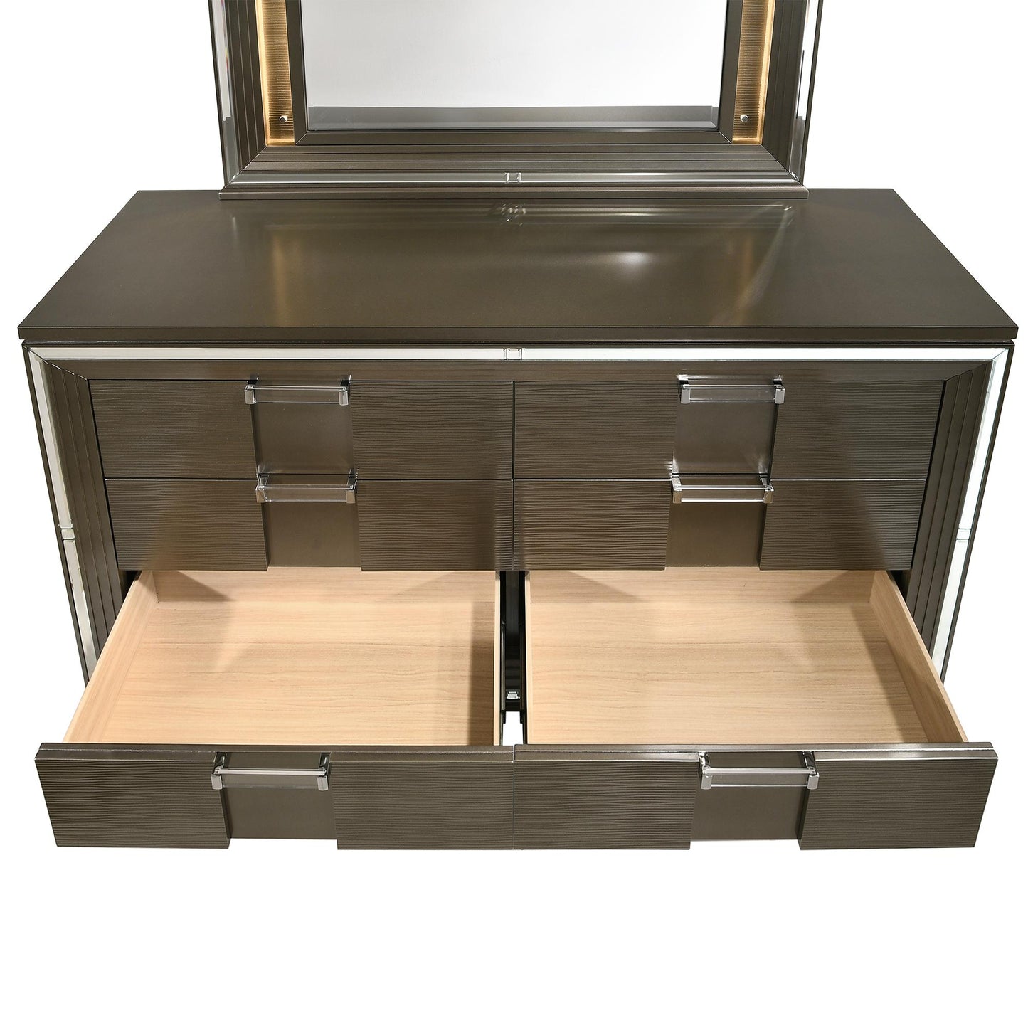 Elements International Twenty Nine TN600DRMR Dresser w/ Mood Lighting Mirror - American Furniture of Slidell