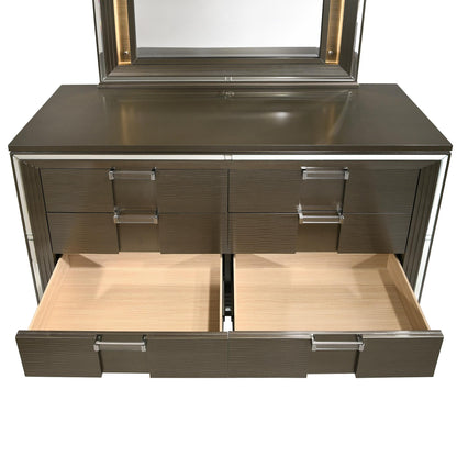Elements International Twenty Nine TN600DRMR Dresser w/ Mood Lighting Mirror - American Furniture of Slidell