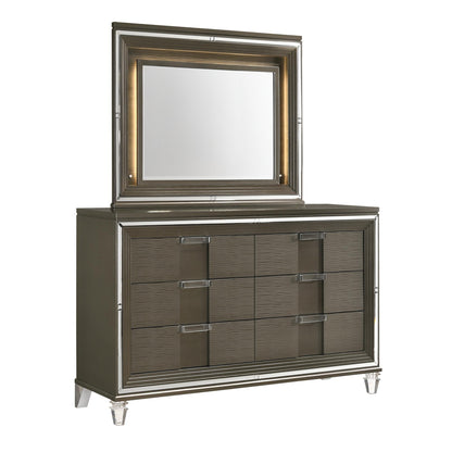 Elements International Twenty Nine TN600DRMR Dresser w/ Mood Lighting Mirror - American Furniture of Slidell