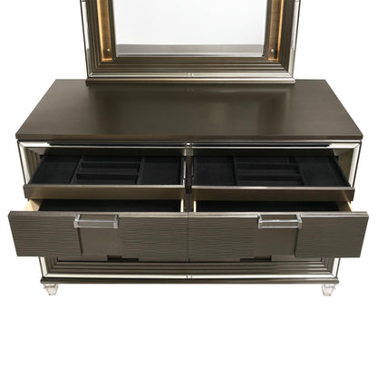 Elements International Twenty Nine TN600DRMR Dresser w/ Mood Lighting Mirror - American Furniture of Slidell