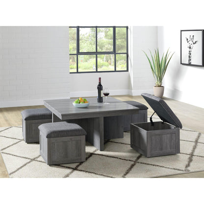Elements International Uster CTUT100OT Coffee Table with 4 Stools - American Furniture of Slidell