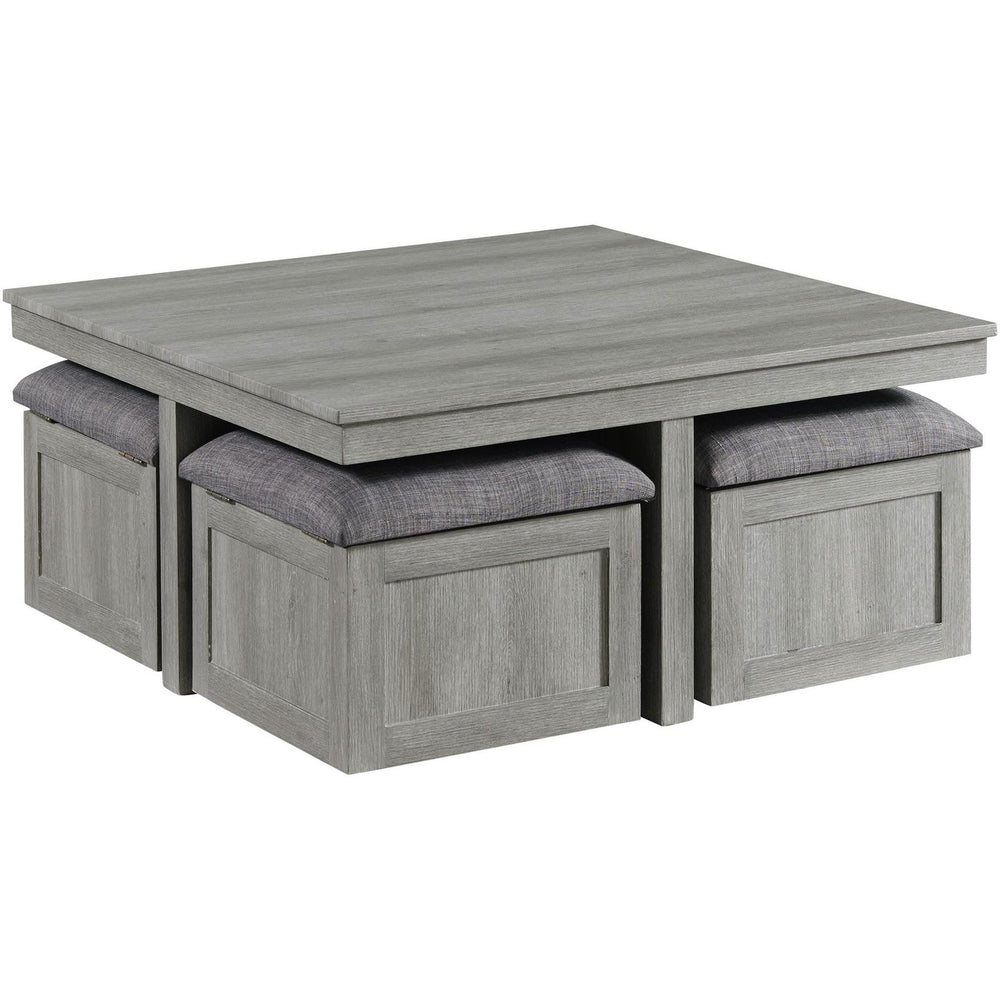 Elements International Uster CTUT100OT Coffee Table with 4 Stools - American Furniture of Slidell