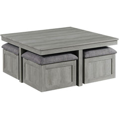 Elements International Uster CTUT100OT Coffee Table with 4 Stools - American Furniture of Slidell