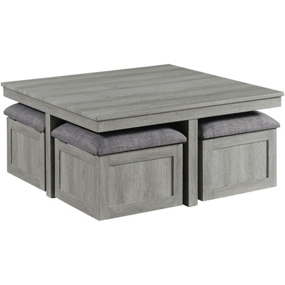 Elements International Uster CTUT100OT Coffee Table with 4 Stools - American Furniture of Slidell