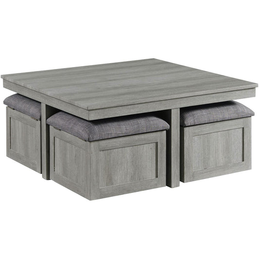 Elements International Uster CTUT100OT Coffee Table with 4 Stools - American Furniture of Slidell