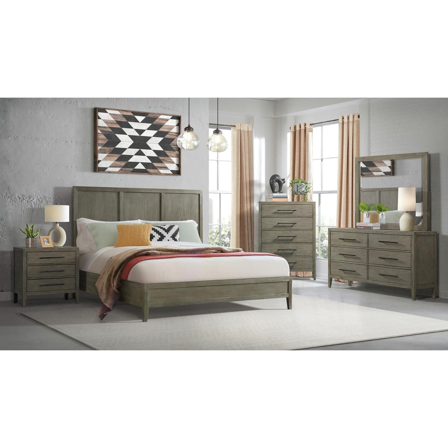 Elements International Versailles Contemporary B - 3690 - 3 - QB1 Queen Bed - American Furniture of Slidell