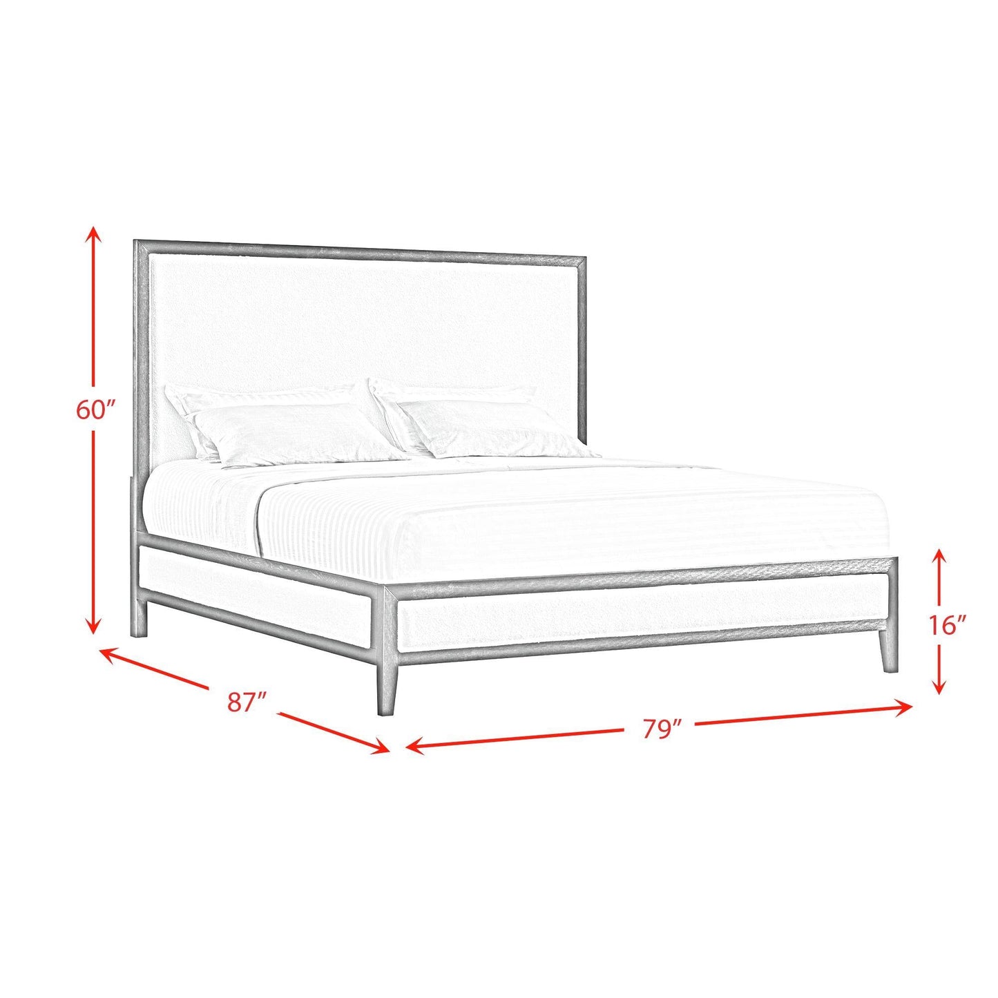 Elements International Versailles Contemporary B - 3690 - 3W - KB1 King Panel Bed - American Furniture of Slidell